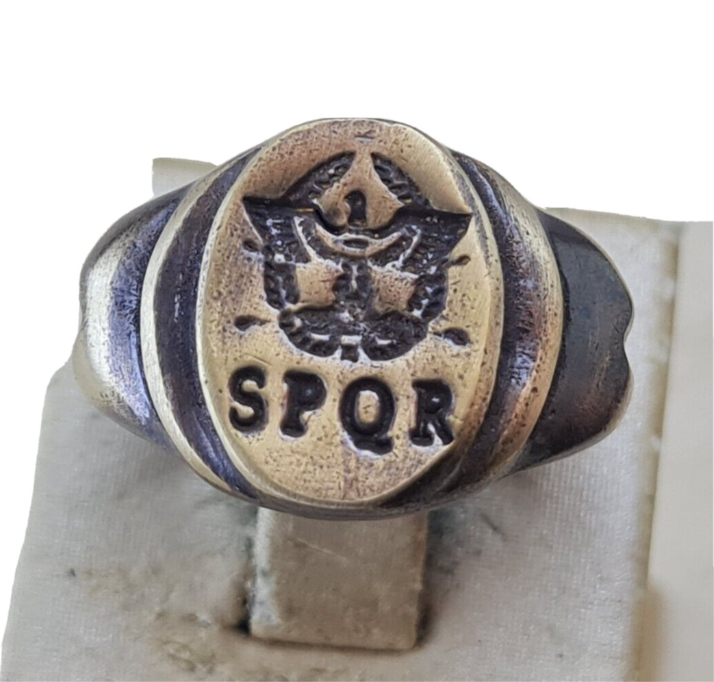 Legio IX SPQR ring Roman Style Handmade Bronze Vintage Antique Look Legio IX SPQR ring Roman Style Handmade Bronze Vintage Antique Look