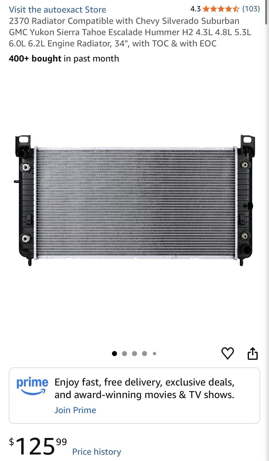 New Radiator Fits Chevy and GMC Models