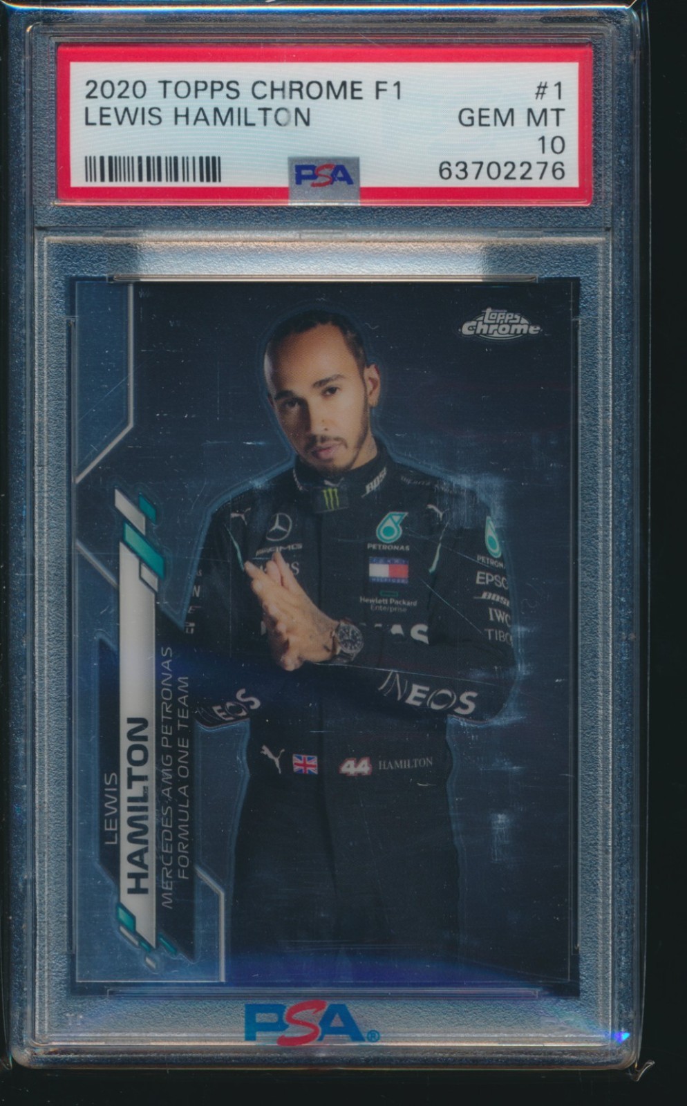 PSA 10 LEWIS HAMILTON 2020 Topps Chrome F1 Formula Racing Mercedes #1 GEM MINT