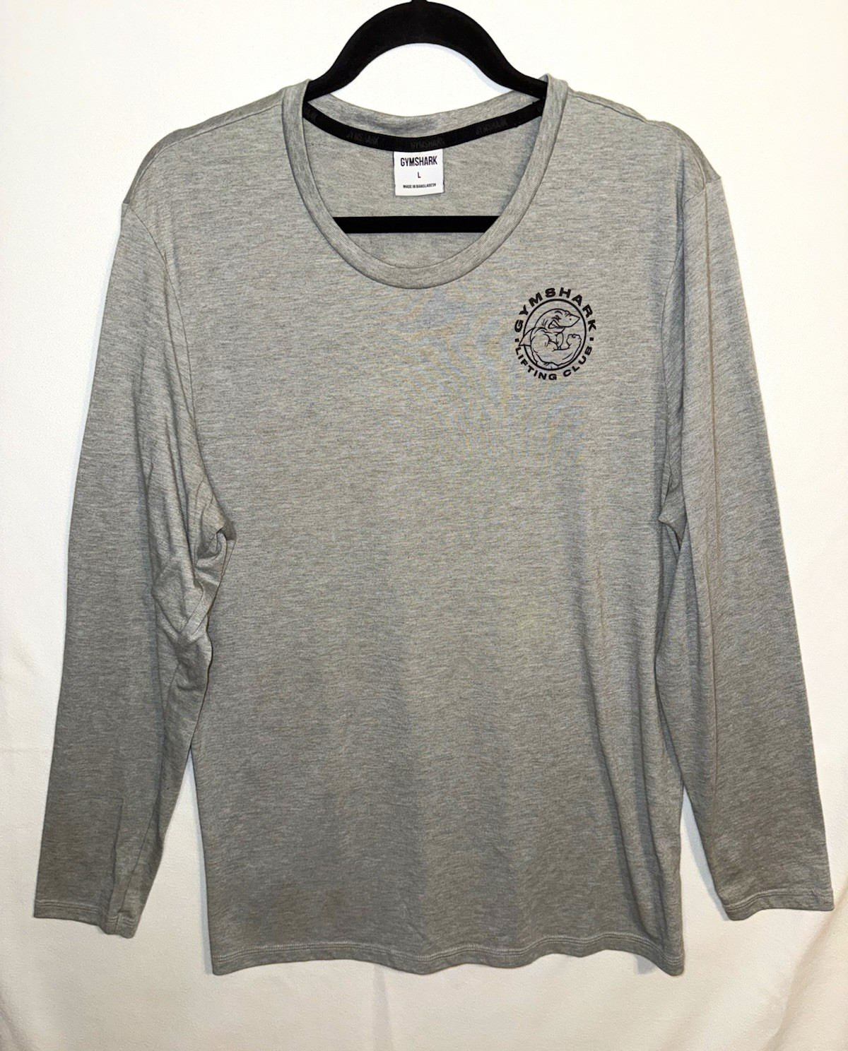 Gymshark Lifting Club Men’s L Gray Long Sleeve Crew Neck Breathable Tee Soft Gymshark Lifting Club Men’s L Gray Long Sleeve Crew Neck Breathable Tee Soft
