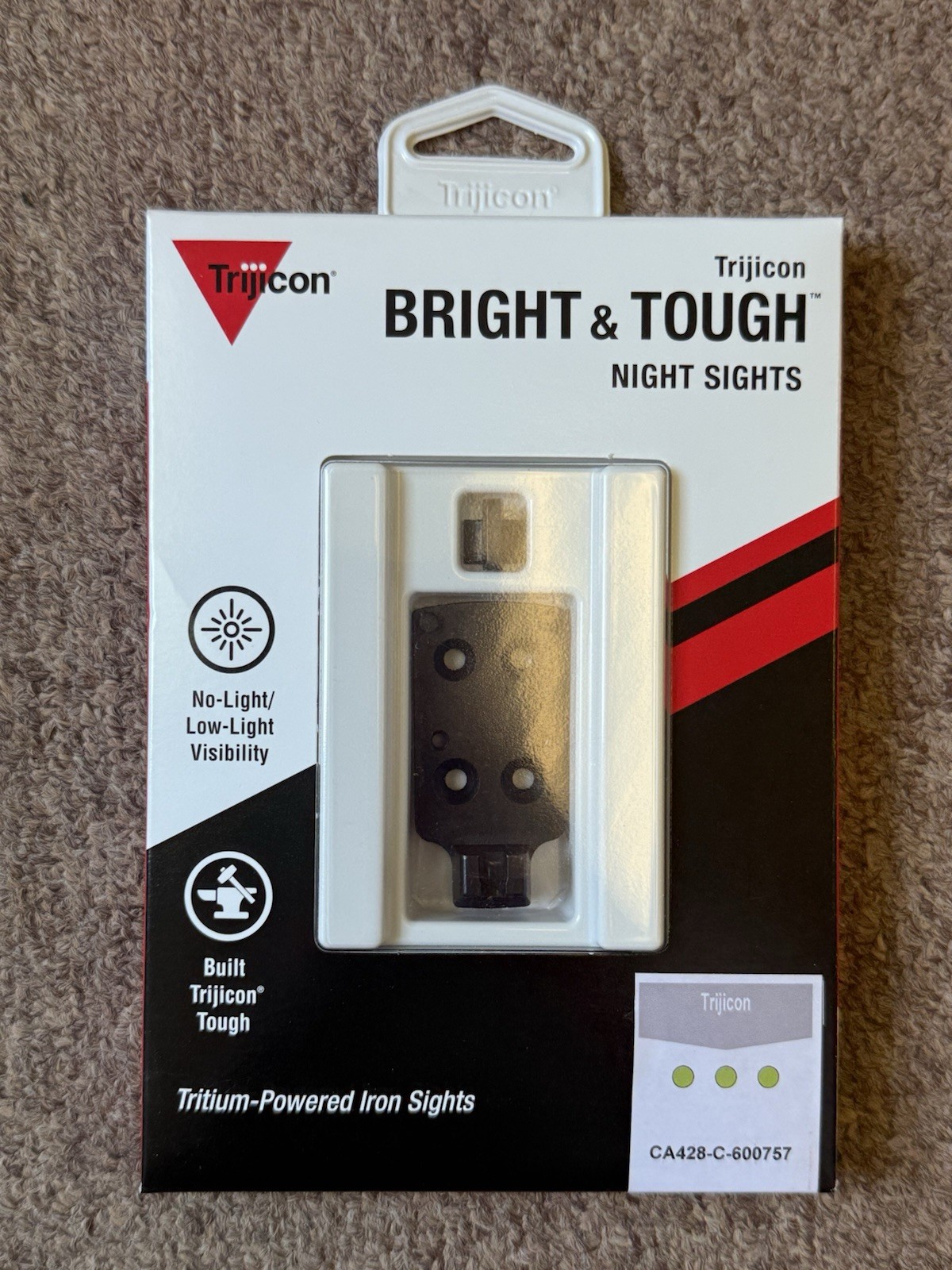 Trijicon 1911 RMR/SRO Mount w/ Integrated Night Sight Set - CA428-C-600757