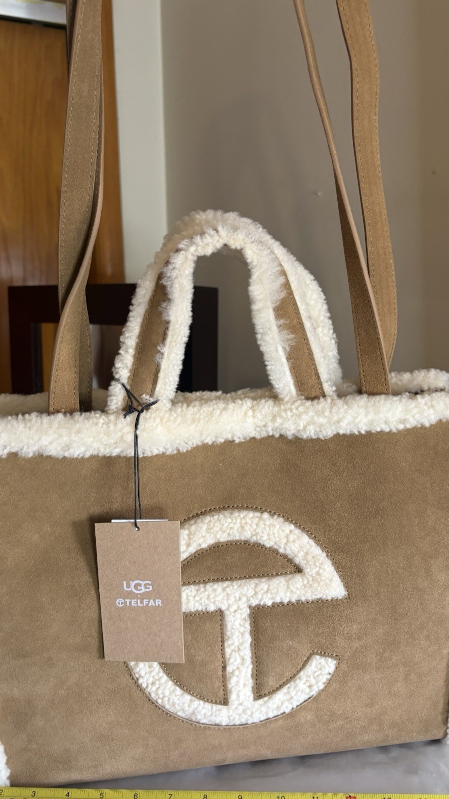 UGG x Telfar Medium Shopper Bag Chestnut Suede & Shearling & DUSTBAG