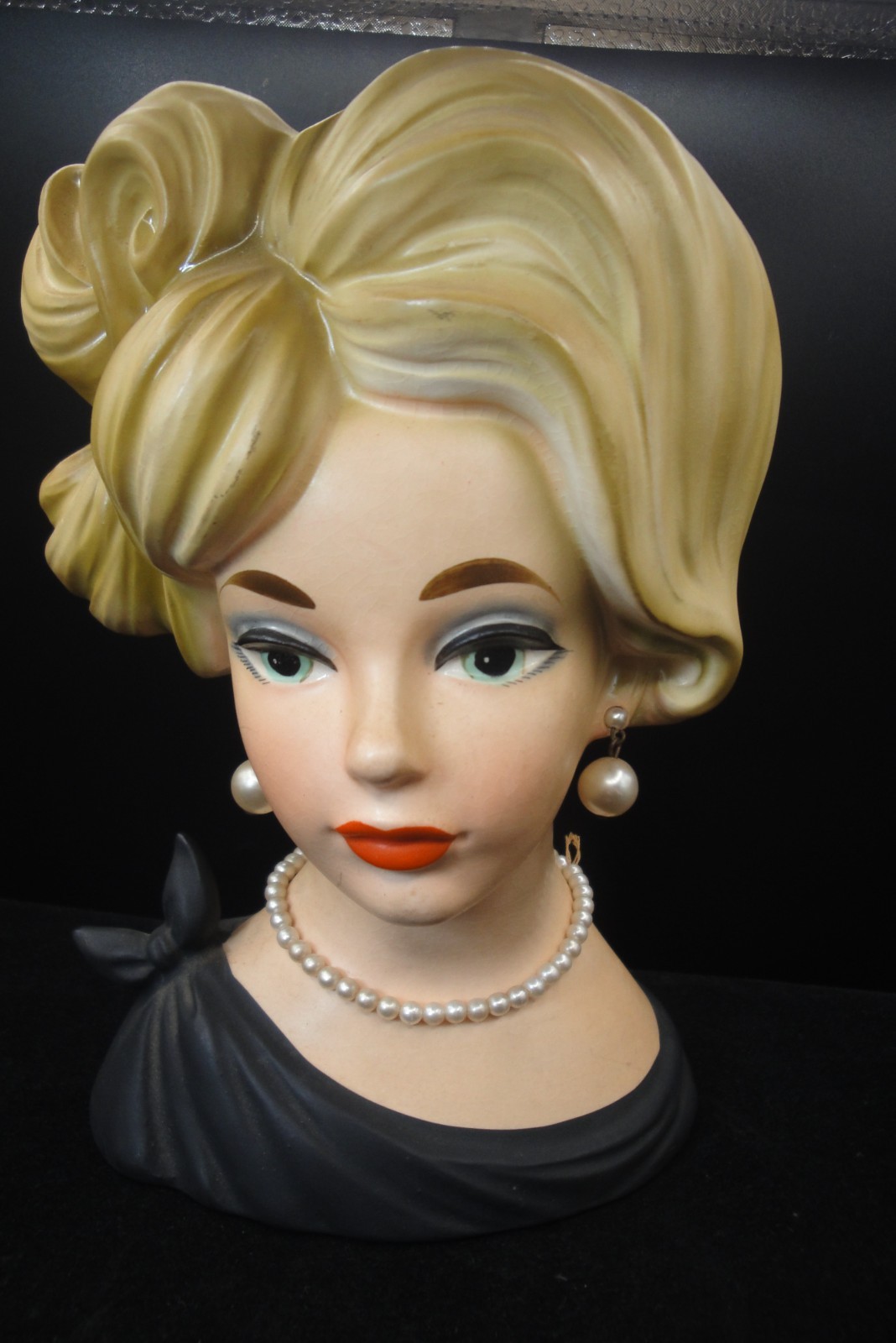Large Vintage Napco C7294 MCM Ceramic Lady Head Vase Japan 7 1/2\