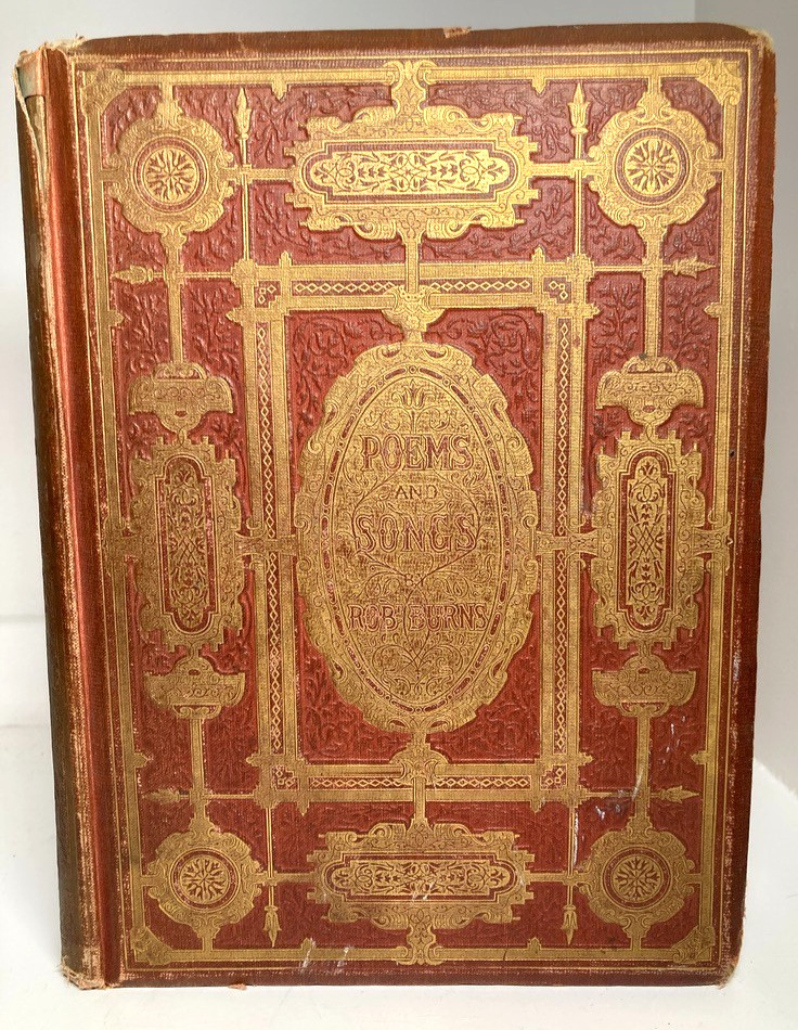 1860 Robert Burns Poems Songs Illustrated Victorian Gilt Cloth Binding