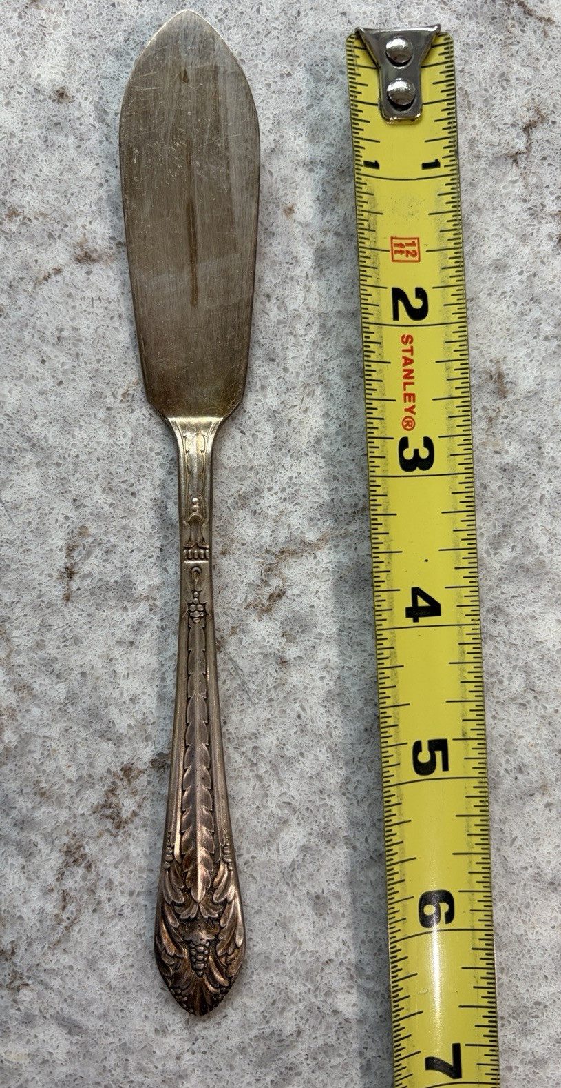Antique 1847 Rogers Brothers A1 silver plate butter knife Marquise Pattern