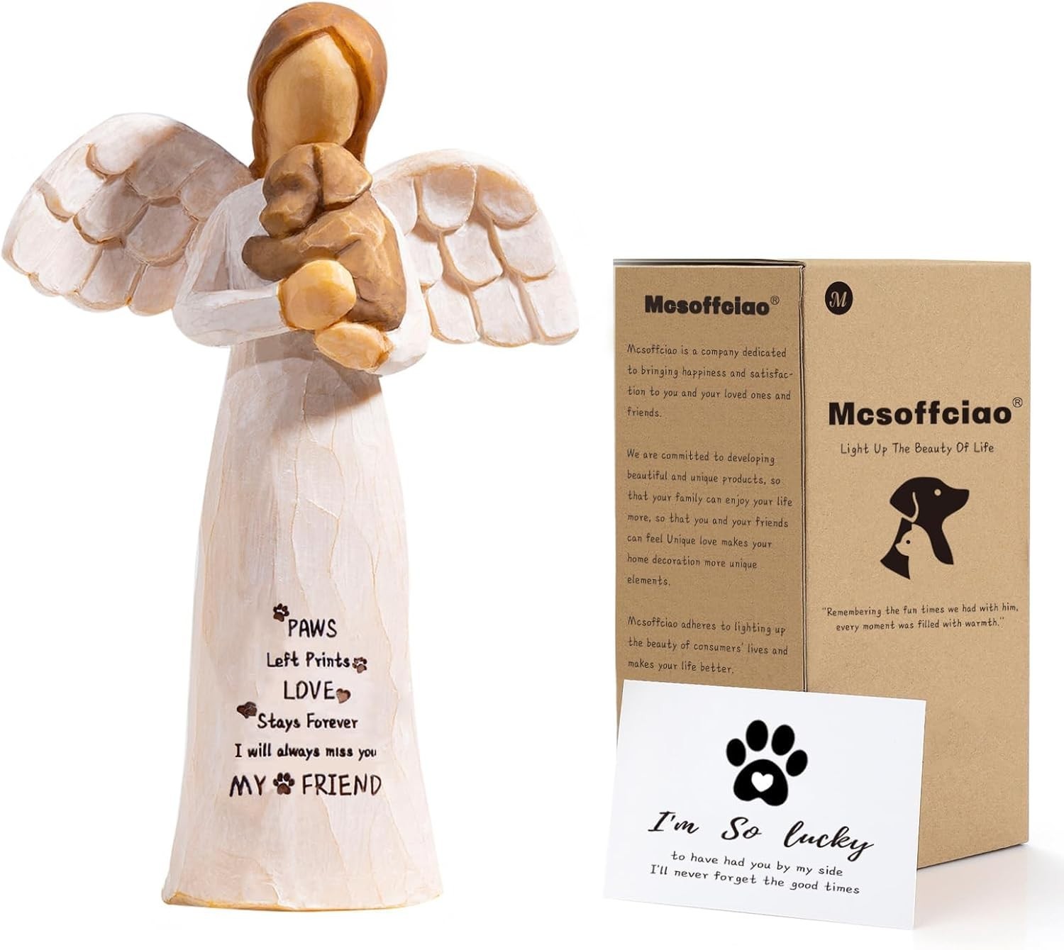 Hand Painted Dog Memorial Angel Figurine - Pet Loss Sympathy Gift Hand Painted Dog Memorial Angel Figurine - Pet Loss Sympathy Gift