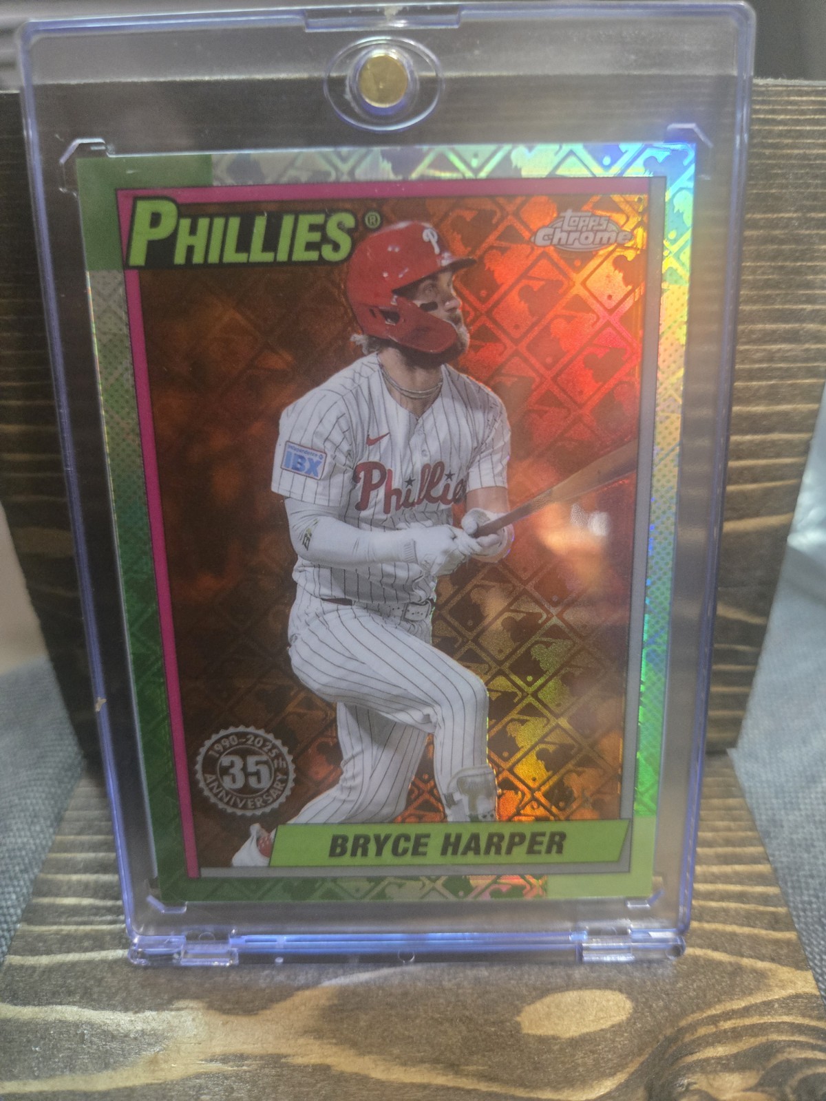2025 Topps Chrome 35th Orange Logofractor 25/25 bookend Bryce Harper Phillies