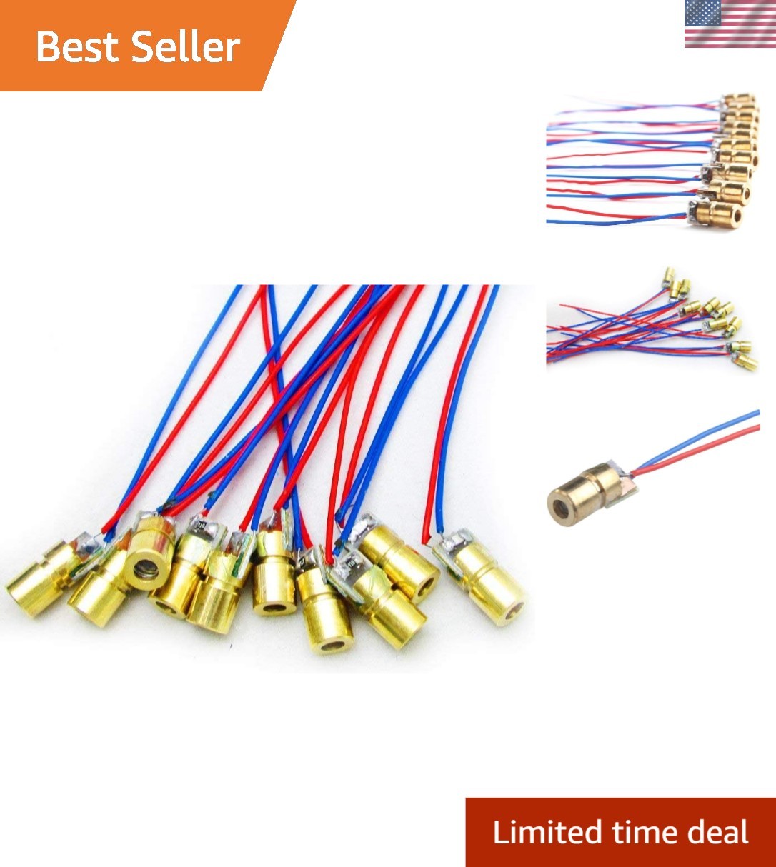 Versatile 5V 650nm Red Dot Laser Diode - 10pcs Set Perfect for DIY Projects