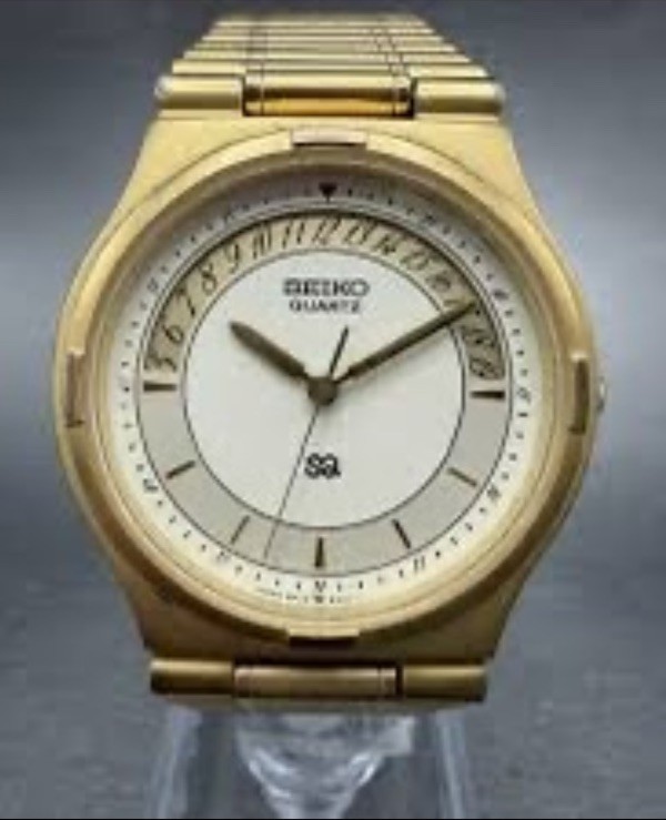 Rare Seiko SQ Quartz Crescent Pointer Date men's dress watch 5H22-6A19 NOS Rare Seiko SQ Quartz Crescent Pointer Date men's dress watch 5H22-6A19 NOS