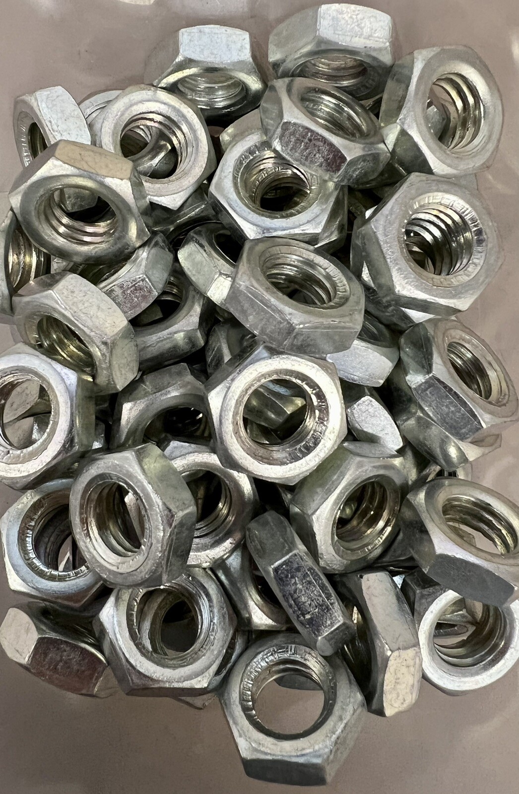(100) 7/16-14 Hex Jam Nuts Zinc Steel Thin Nuts Half The Size Of Standard 7/16”