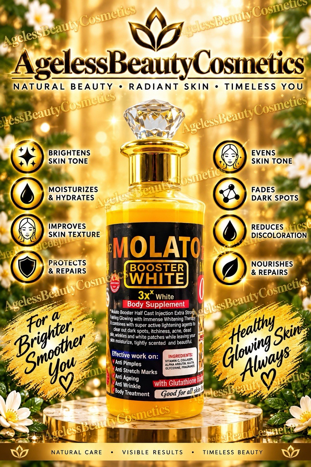 Pure Molato Booster White 3x White HC Injection Oil 7days Whitening 250ml SPF50