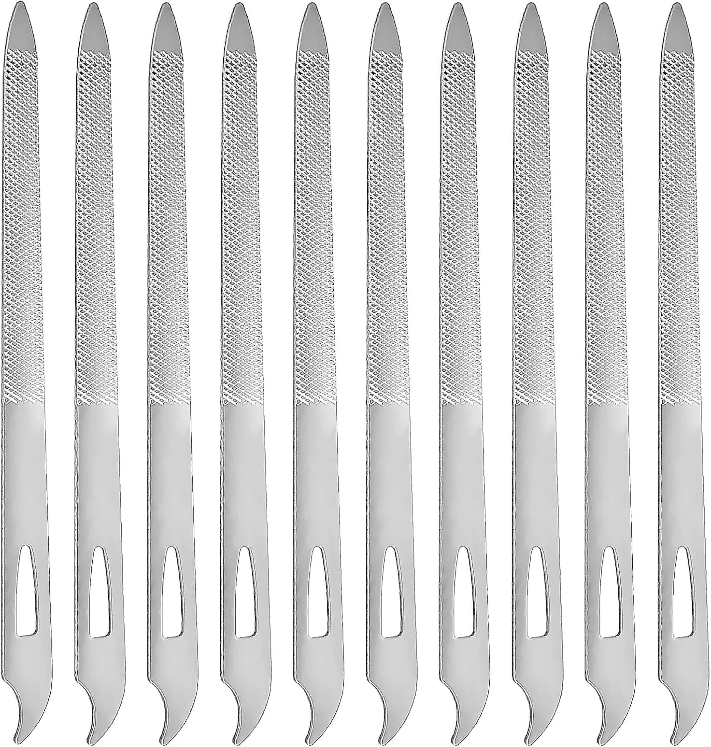 10 PCS Stainless Steel Double-Sided Metal Nail Files for Fingernails & Toenails 10 PCS Stainless Steel Double-Sided Metal Nail Files for Fingernails & Toenails