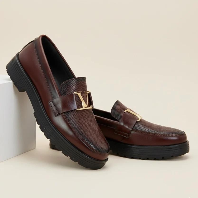 MENS HANDMADE BROWN LEATHER LOAFERS, OXFORD, SLIPON FASHION SHOES FOR MEN