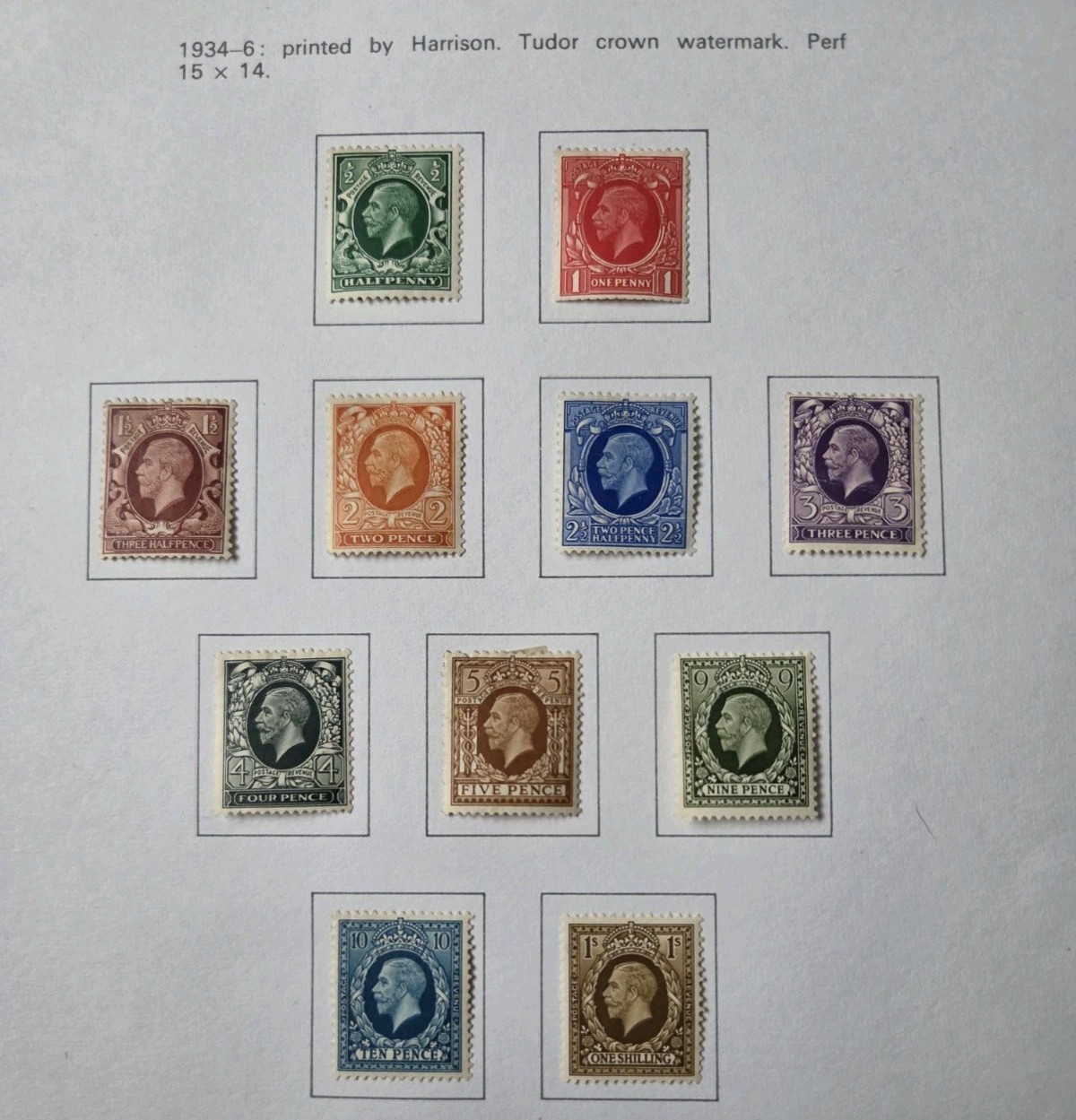 GB KING GEORGE V 1934-36 SET OF 11 M/MINT 