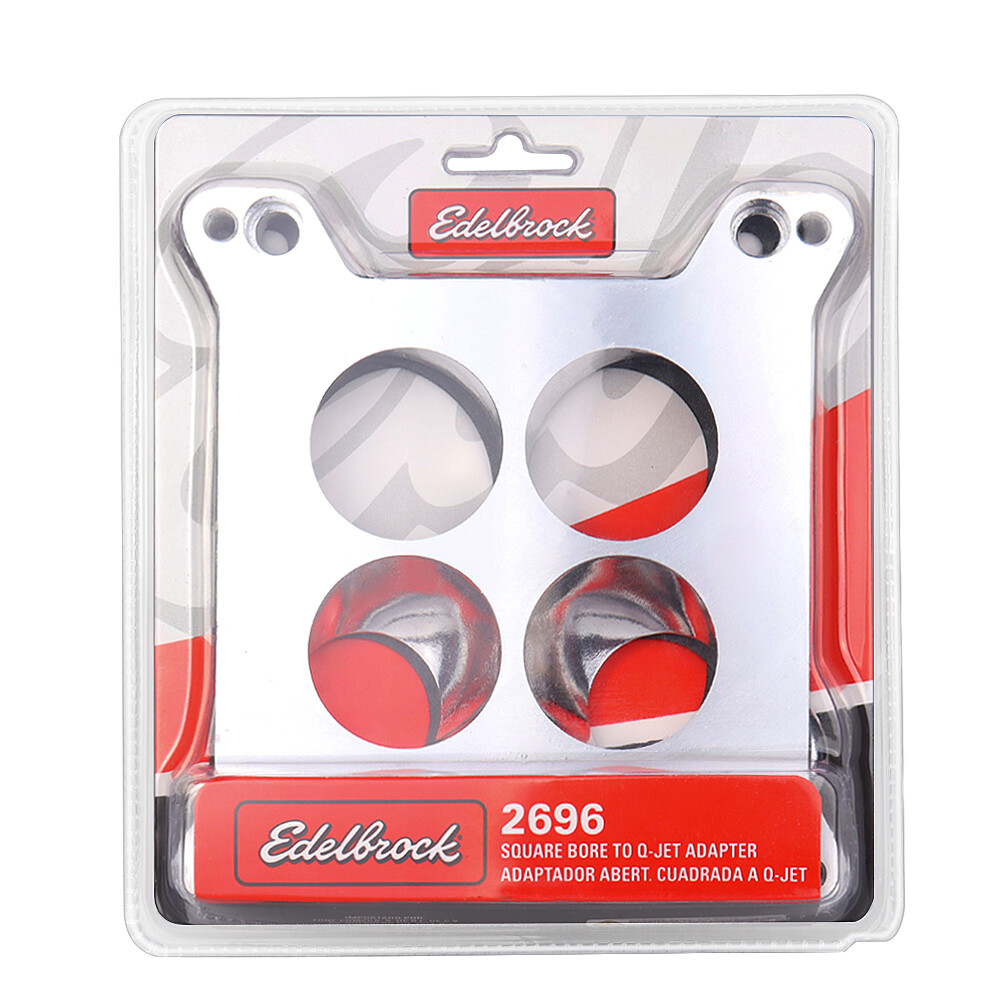 Carburetor Adapter 2696 for Edelbrock Four-Hole Square to Spread-Bore 0.850