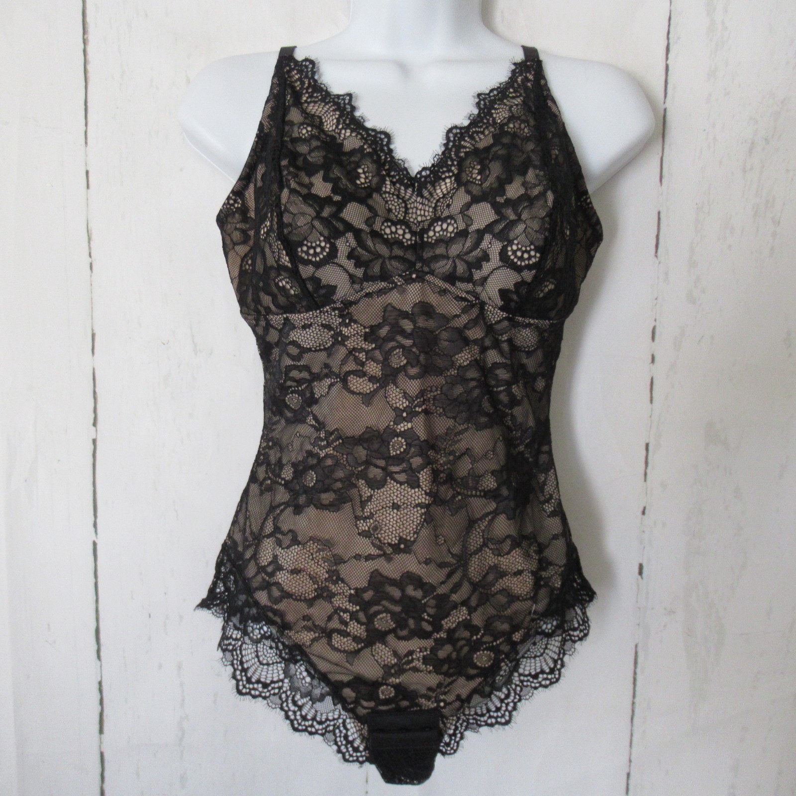 Shapellx Bodysuit S Black Lace Airslim Shapewear Slimming NEW
