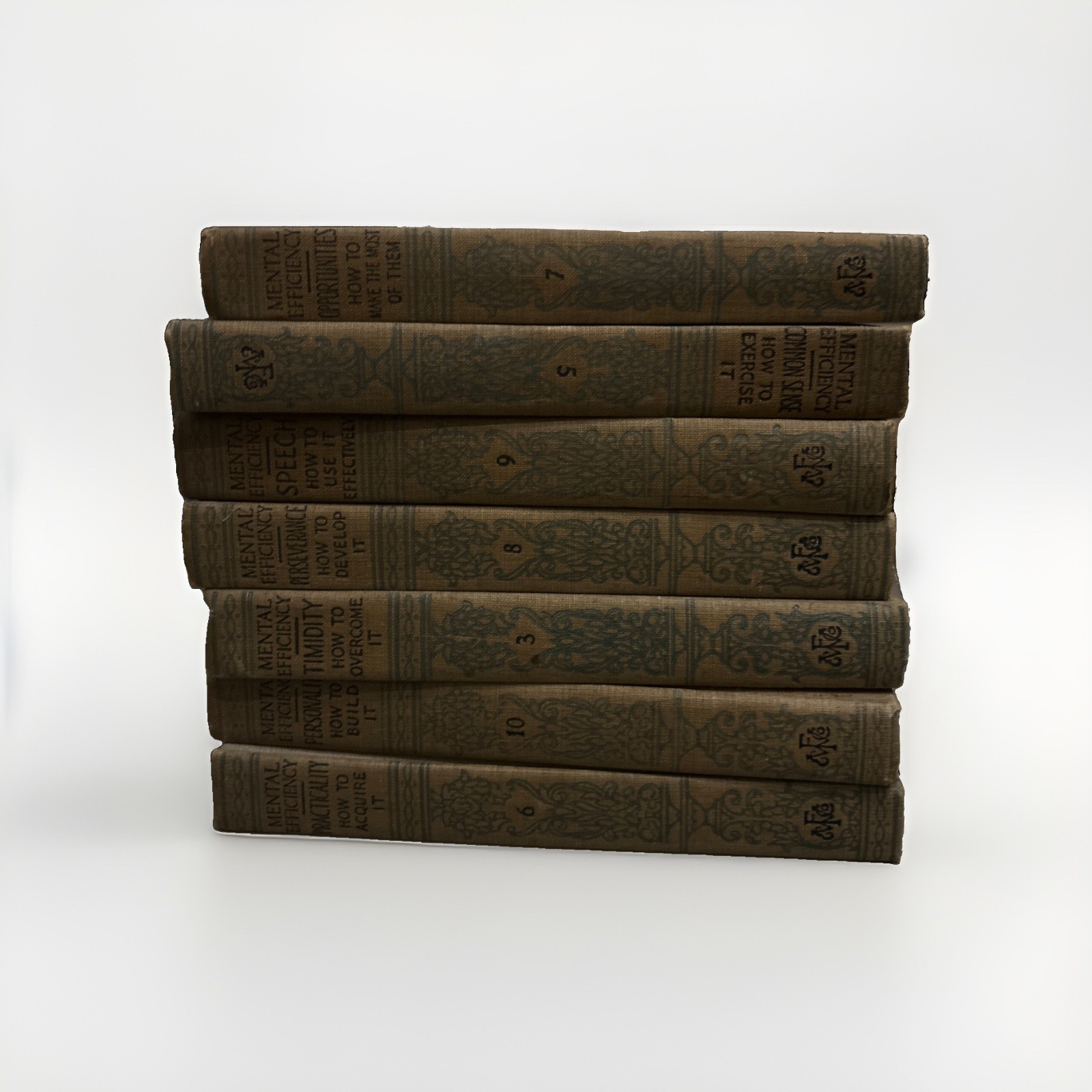 Mental Efficiency Series 1915 7  Volumes Funk & Wagnalls Hardcover Self Help