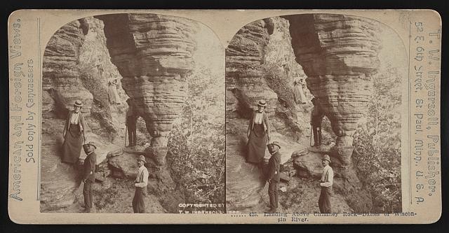 Photo:Dalles of Wisconsin River Chimney Rock Landing 1899 Stereoview