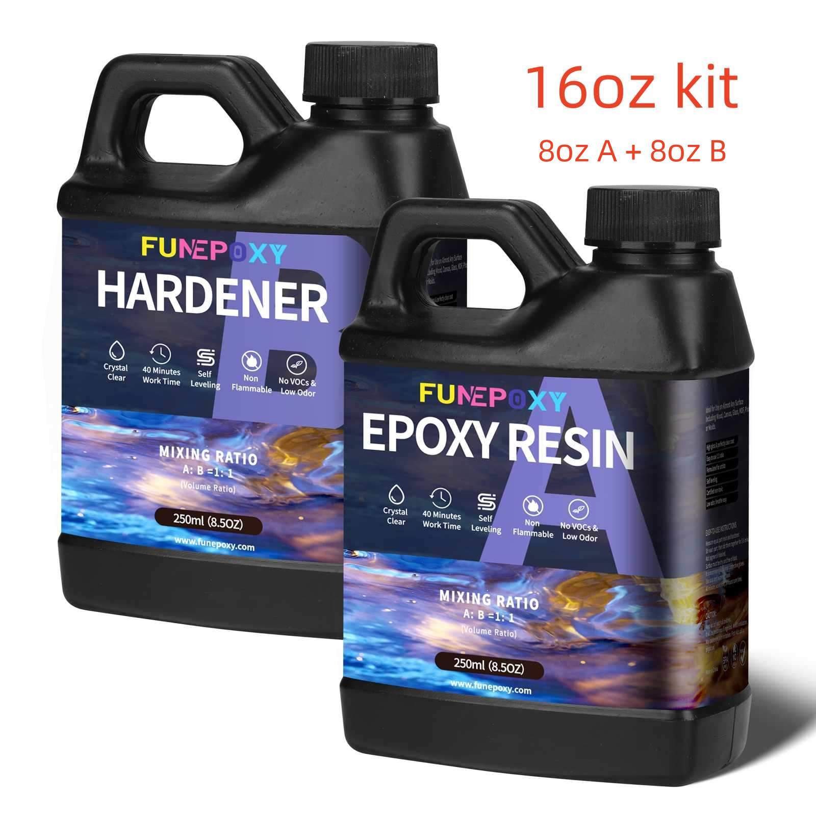 Clear Epoxy Resin - 16oz 32oz 64oz 1 Gallon 2 Gallons Kit - 1A:1B
