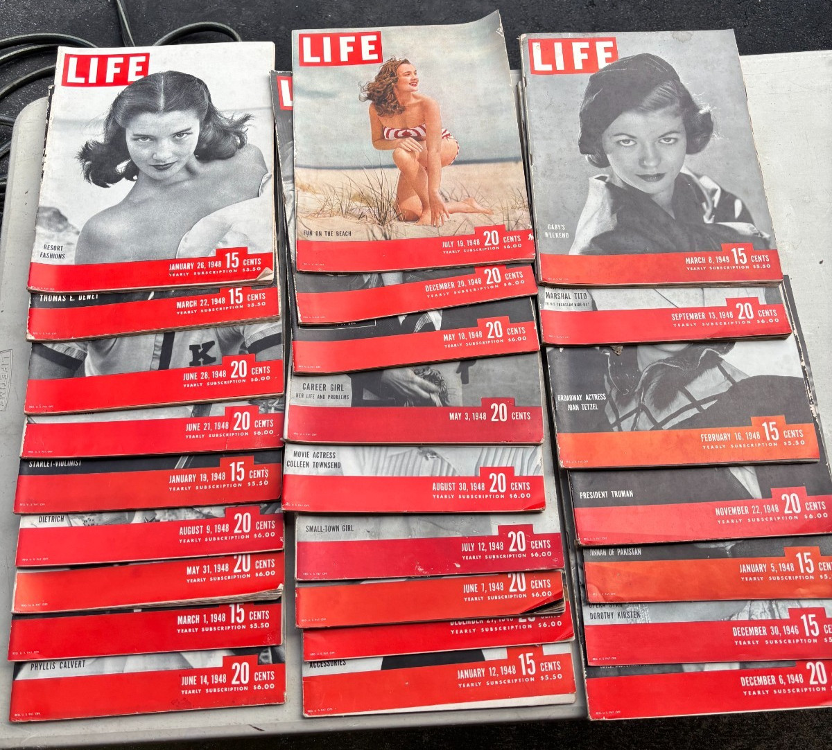 Life Magazine Lot 25 from 1948 Good Condition 100s of Vintage Ads