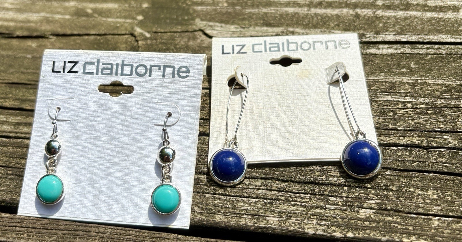 Lot of 2 Pair Liz Claiborne Blue & Teal Beaded Dangle Drop Earrings Classy Lot of 2 Pair Liz Claiborne Blue & Teal Beaded Dangle Drop Earrings Classy