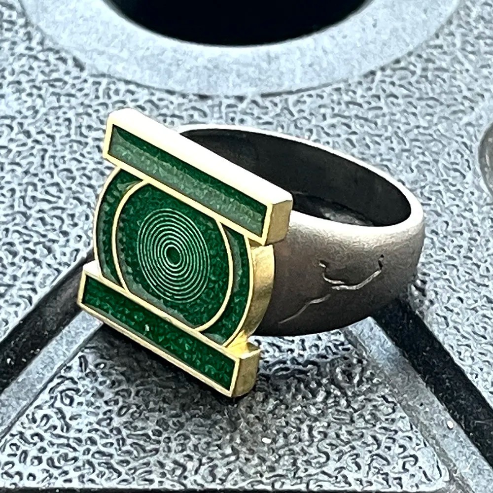 Green Lantern Ring 19mm & 22mm Superhero Fan Collectible Jewelry Accessory