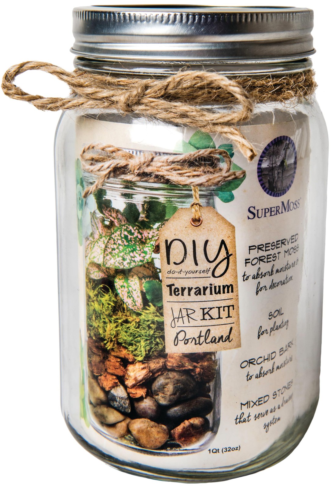 SuperMoss Portland DIY Mason Jar Terrarium Kit SuperMoss Portland DIY Mason Jar Terrarium Kit