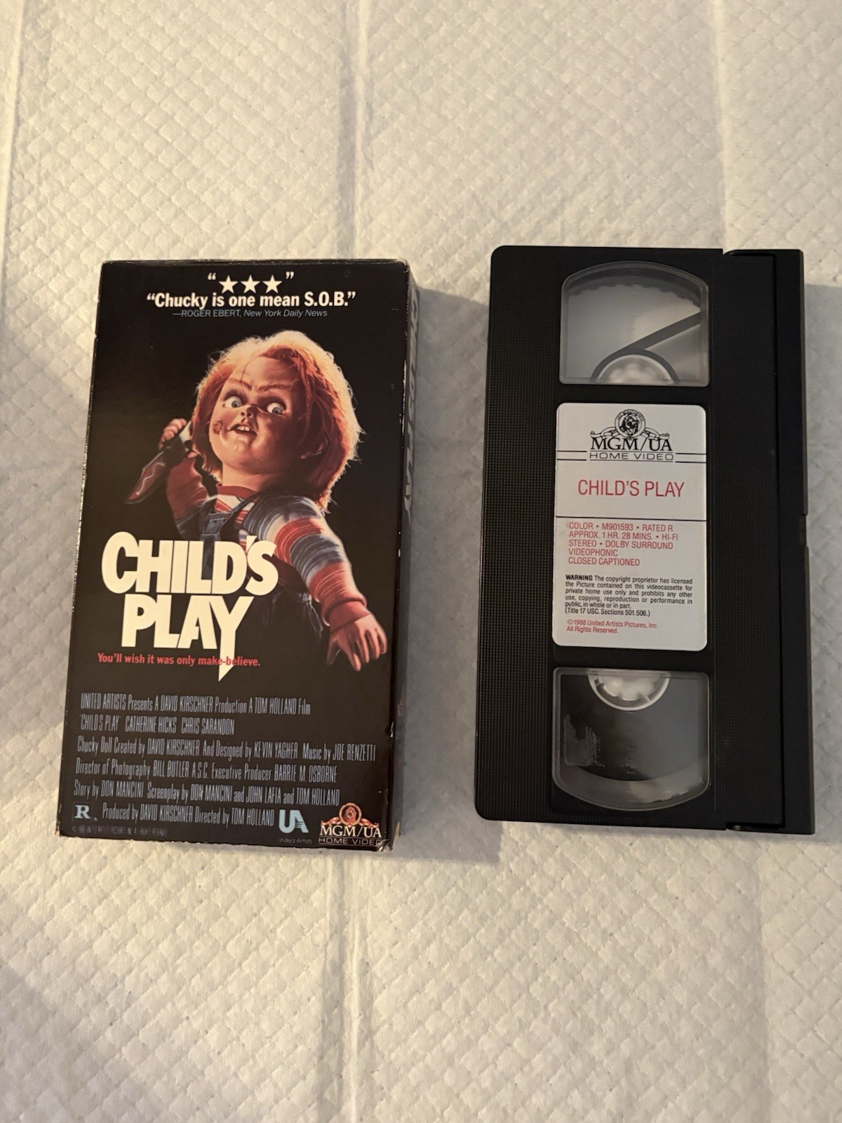 CHILDS PLAY 1988 VHS CHUCKY HORROR MGM/UA HOME VIDEO
