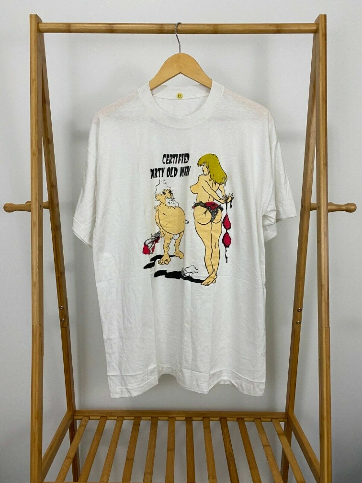 VTG Certified Dirty Old Man Novelty BDSM Super Thin Single Stitch T-Shirt XL VTG Certified Dirty Old Man Novelty BDSM Super Thin Single Stitch T-Shirt XL