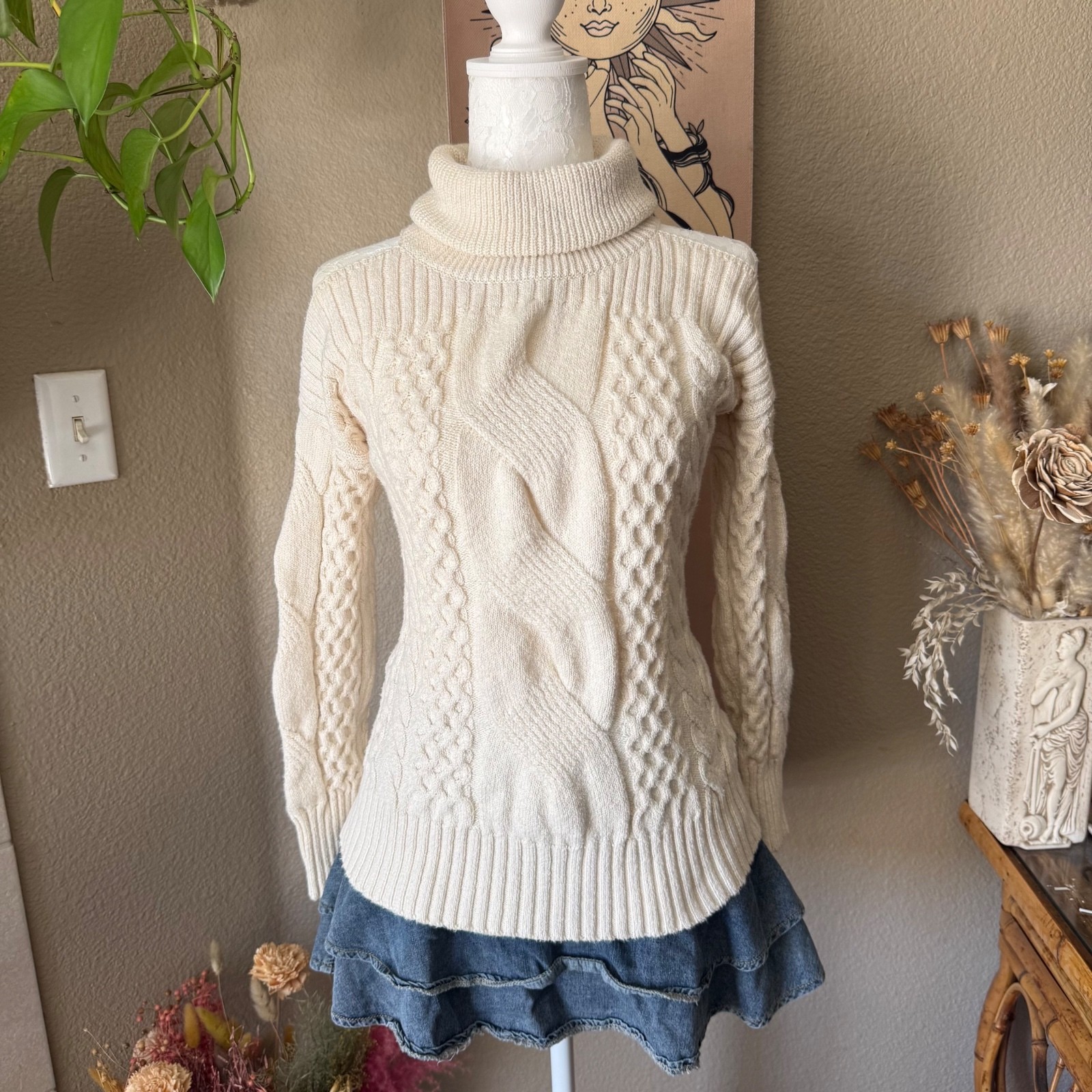 Anthropologie Cold Shoulder Sweater