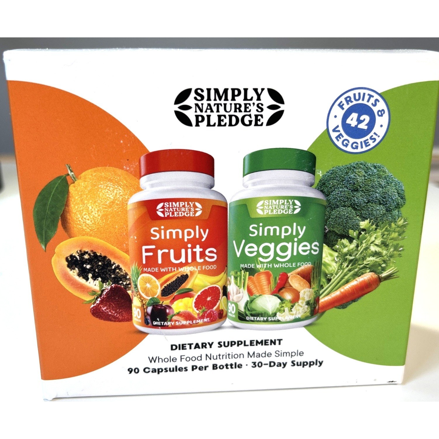 NEW Simply Nature's Pledge Packed Over 40 Fruits & Vegetables 90Ct  2 Pack
