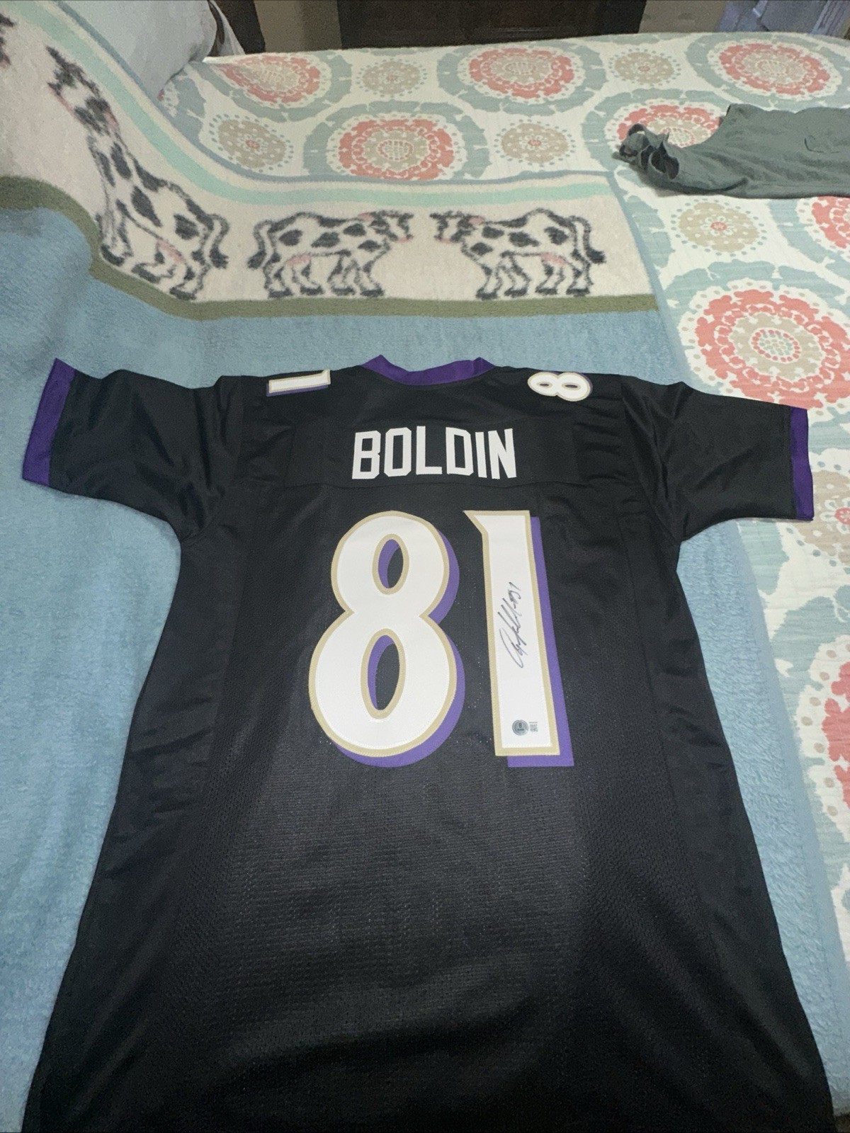 Anquan Boldin Signed Original Baltimore Ravens #81 Football Jersey Anquan Boldin Signed Original Baltimore Ravens #81 Football Jersey