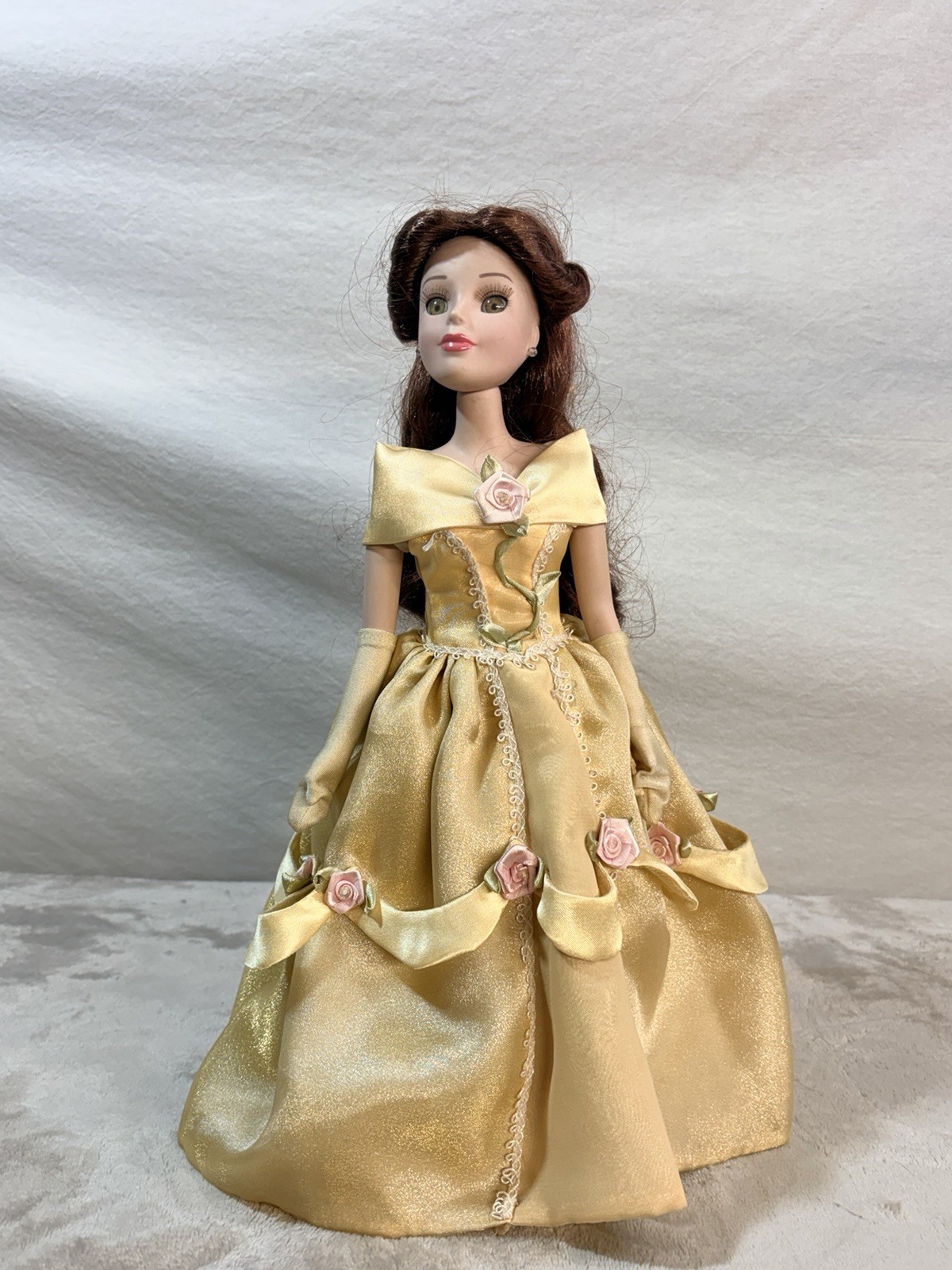 Vintage 2002 Disney Princess Belle Porcelain Keepsake Doll by Brass Key