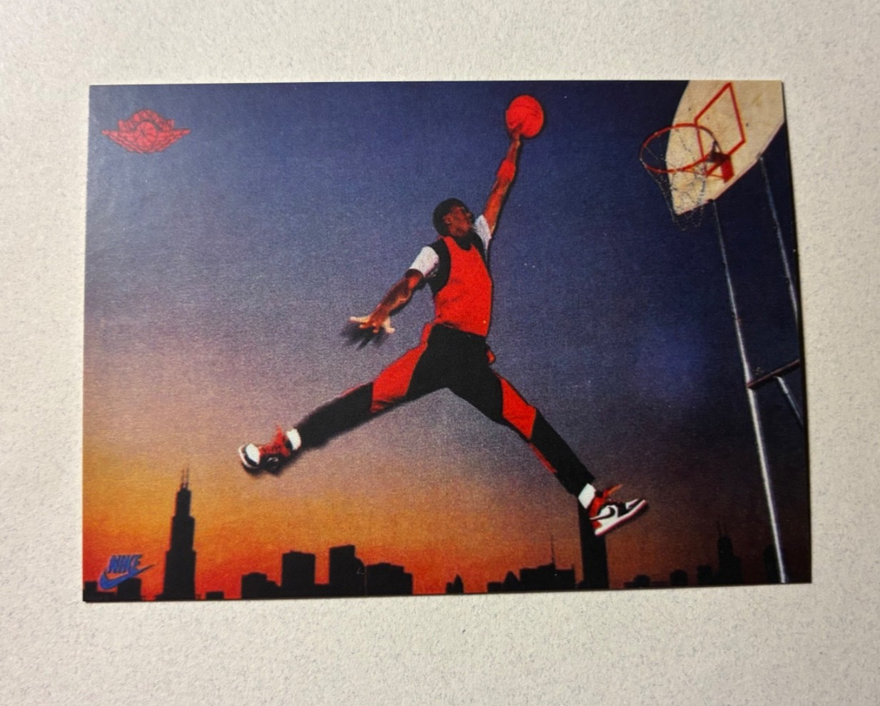1985 Michael Jordan Chicago Bulls Nike Jump Man Promo Basketball Card REPRINT