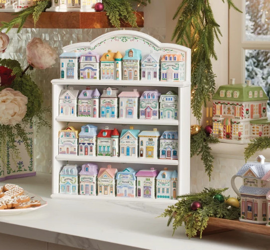 2024 Lenox Spice Village Holiday 24 Piece Porcelain Spice Jar Box Set + Rack