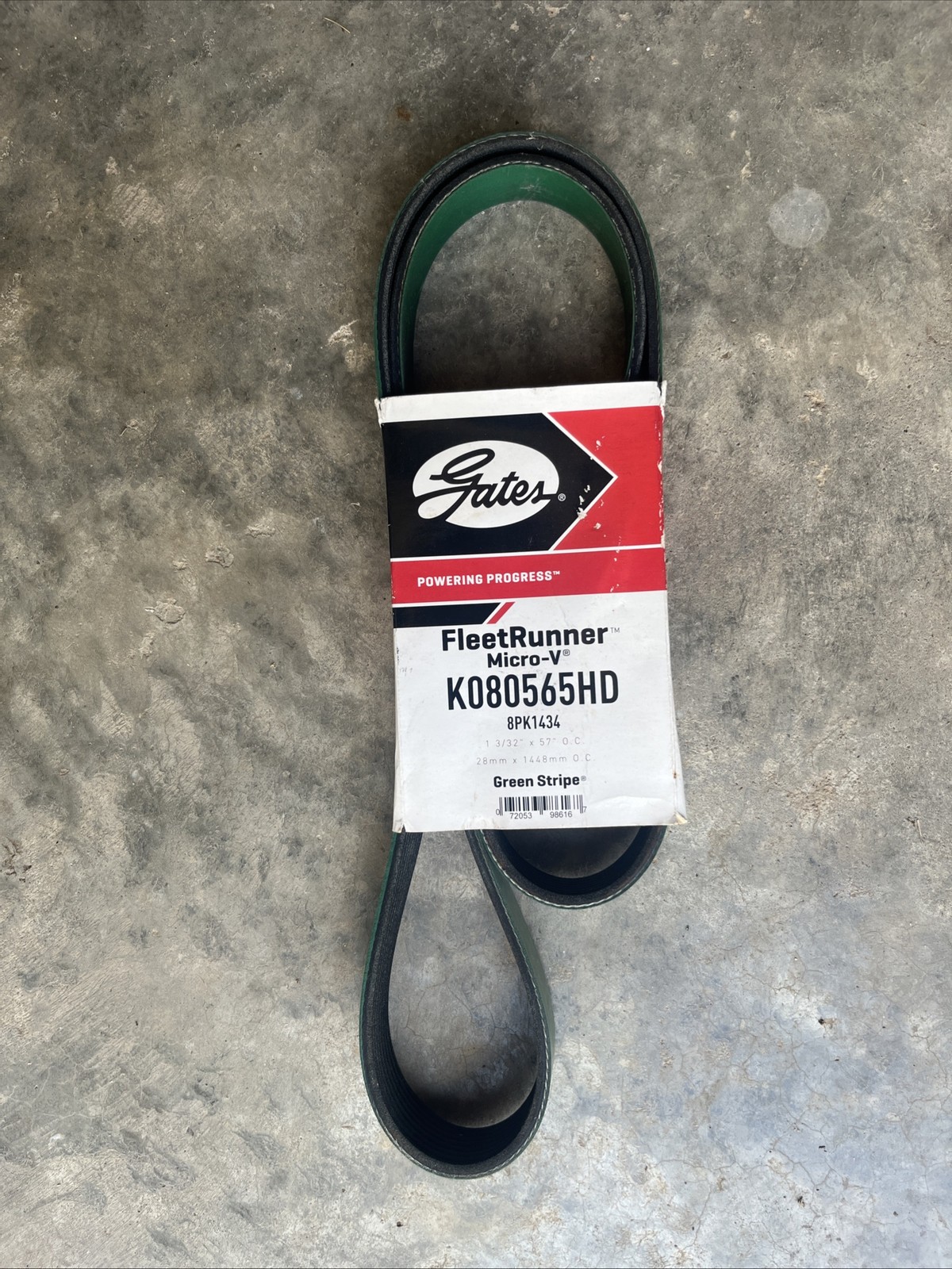 NOS Gates FleetRunner Micro-V K080565HD 8-Rib Serpentine Belt 57