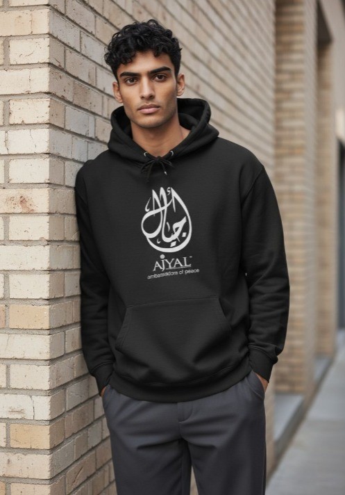 AJYAL Men\'s Pullover Hoodie - Black - Large - NWT