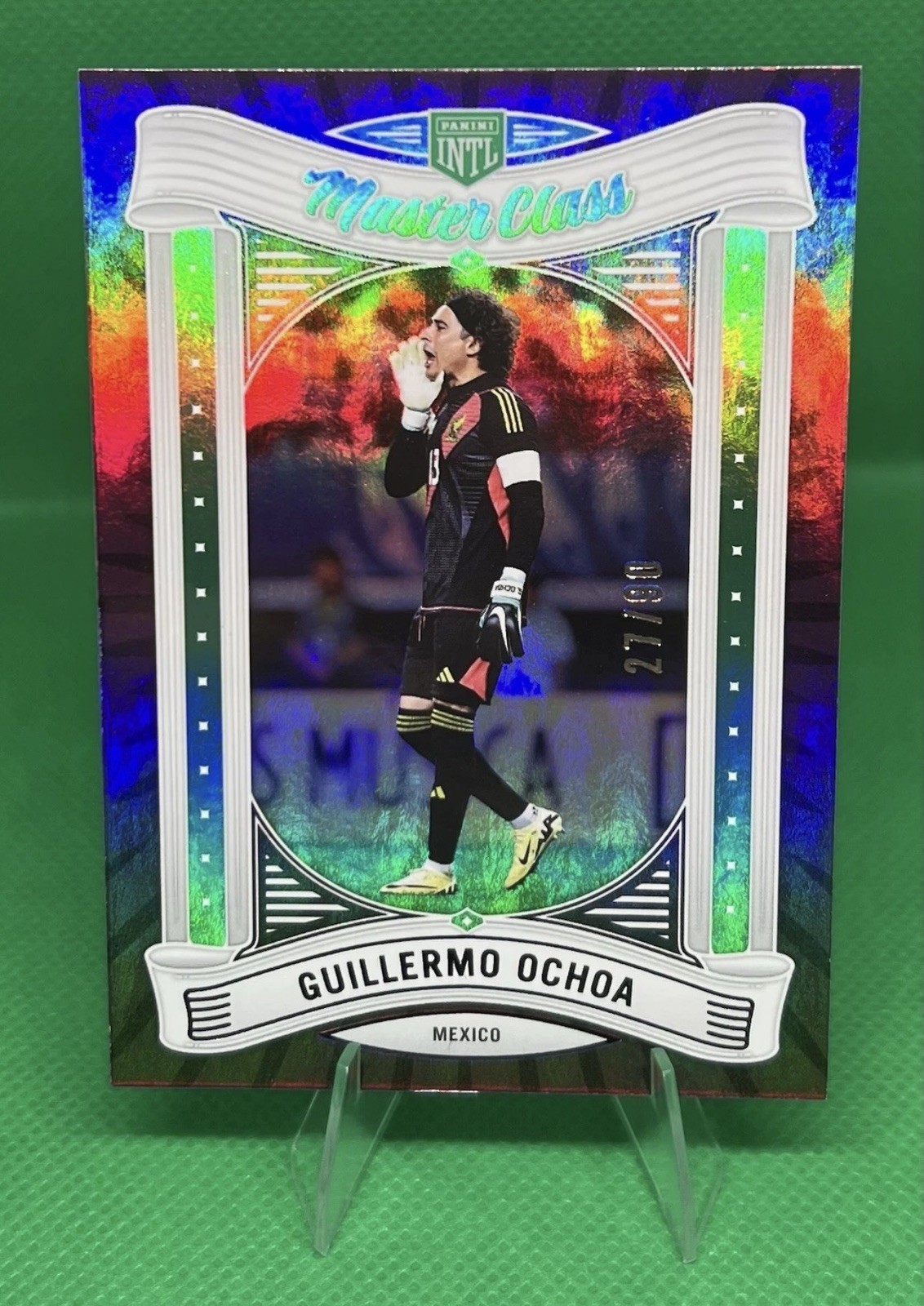 2026 Panini Intl Mexico Guillermo Ochoa MasterClass /90 Purple Holo #18 Mexico 2026 Panini Intl Mexico Guillermo Ochoa MasterClass /90 Purple Holo #18 Mexico