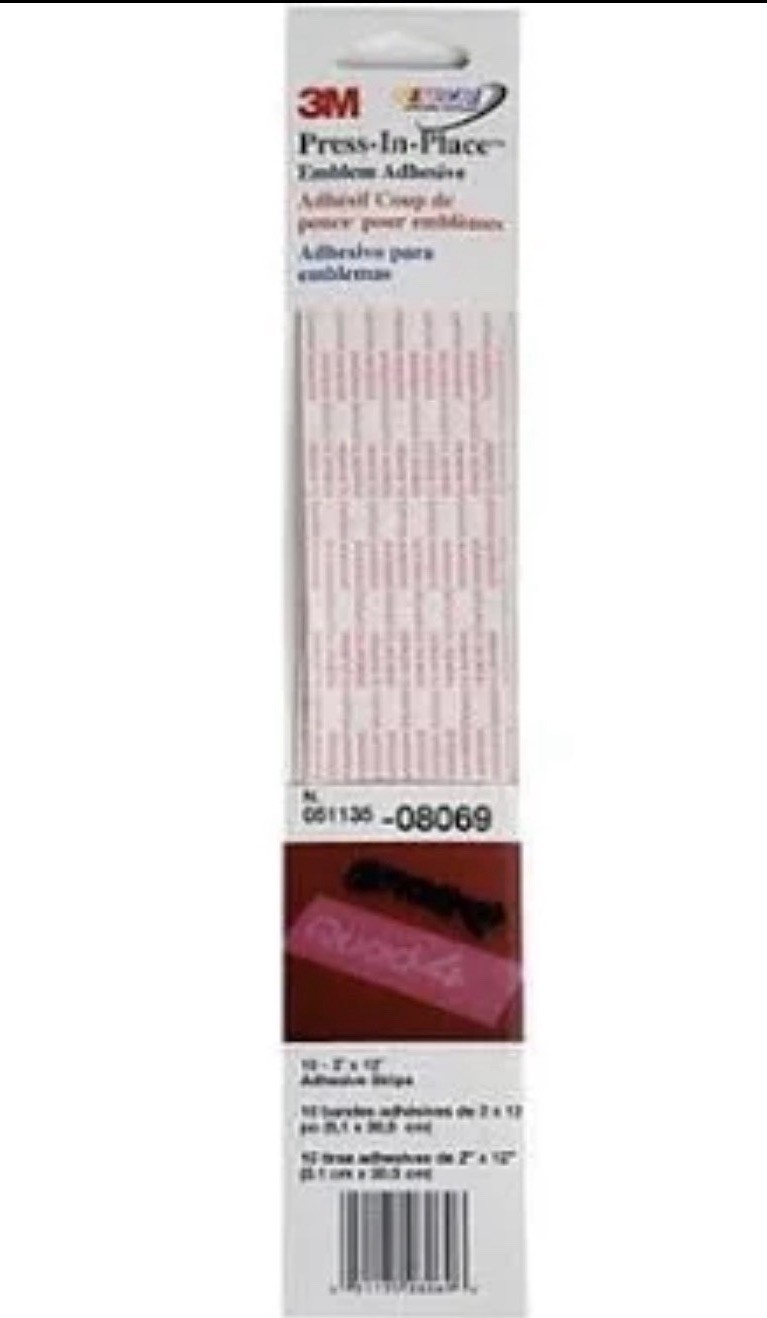 3M 8069 Transfer Press-In-Place Emblem Adhesives 08069 2” x 12” (Qty 10 Sheets)