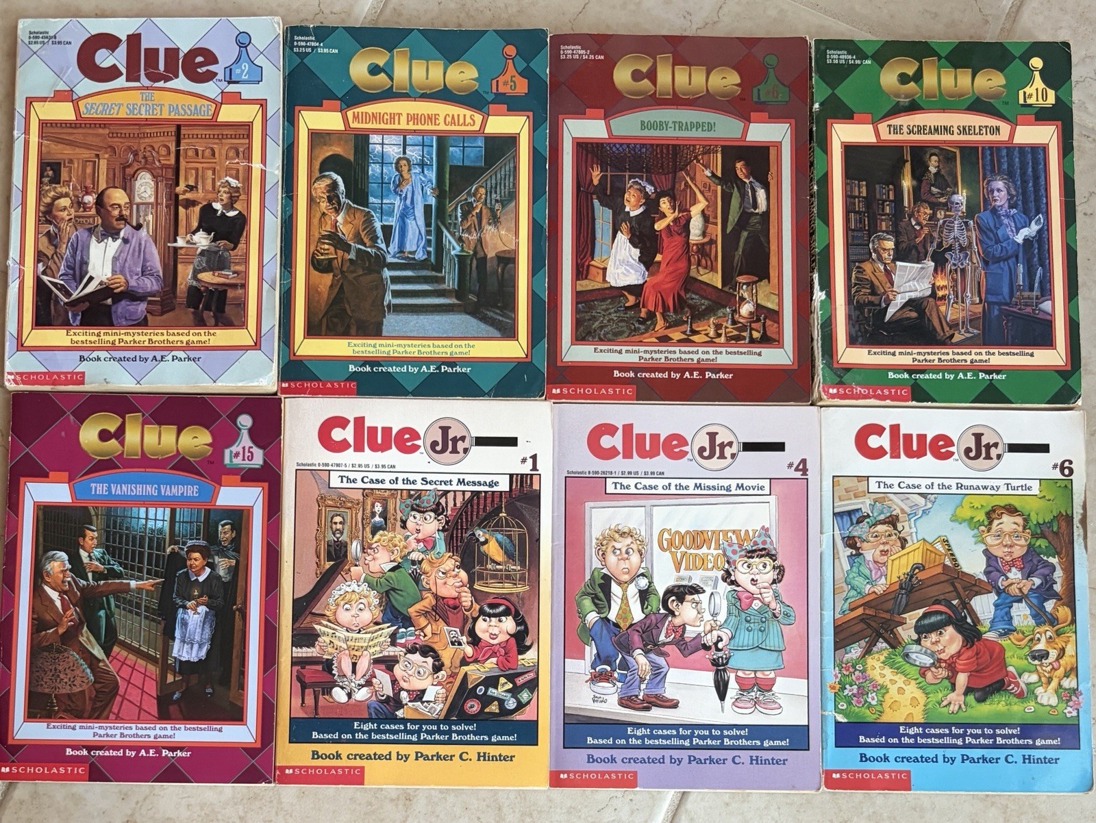 Vintage PB Lot of Clue-#2-5-6-10-15 and Clue Jr. #1-4-6