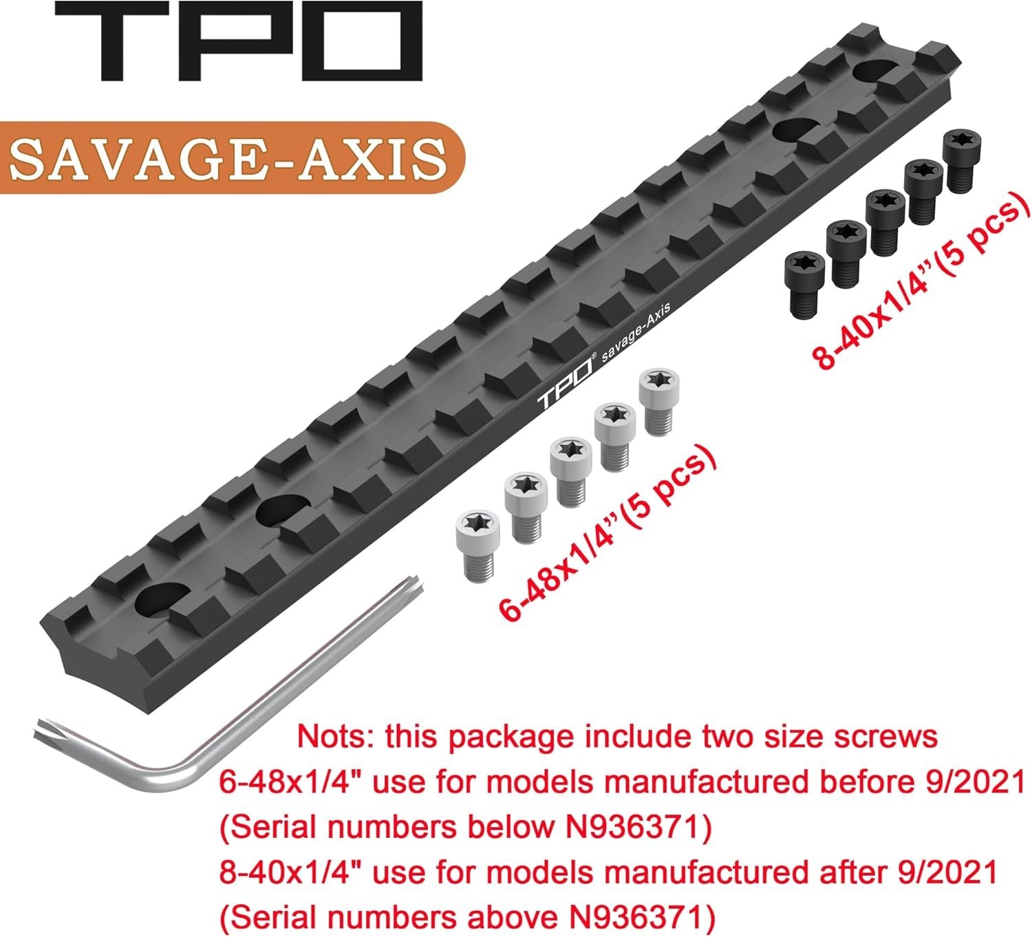 TPO Savage Axis/Edge Rifles, Picatinny Rail /Black TPO Savage Axis/Edge Rifles, Picatinny Rail /Black