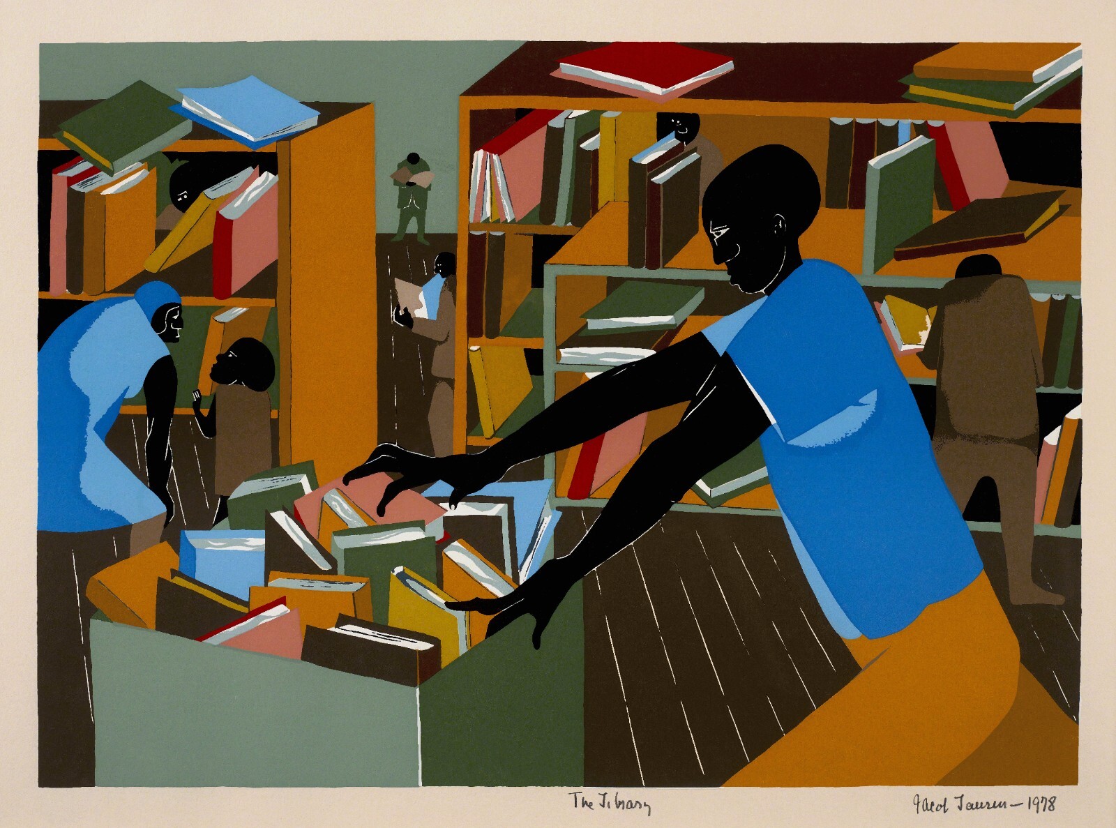 Jacob Lawrence: The Library 22x30 Archival Quality Fine Art Print