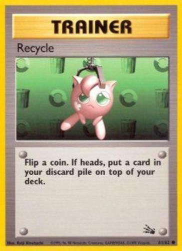 Recycle - 61/62 - Common - Unlimited Edition (Mp) Fossil - Trainer Pokémon