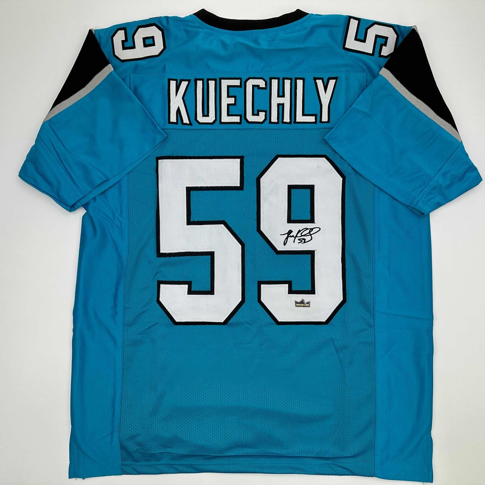 Facsimile Autographed Luke Kuechly Carolina Blue Jersey Size Men\'s XL