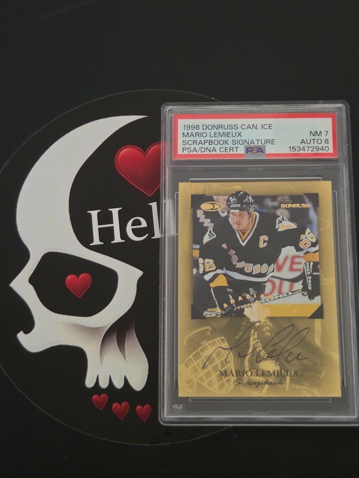 1996-97 Mario Lemieux Donruss /1200 Canadian Ice Scrapbook PSA 7  AUTO 8 SSP