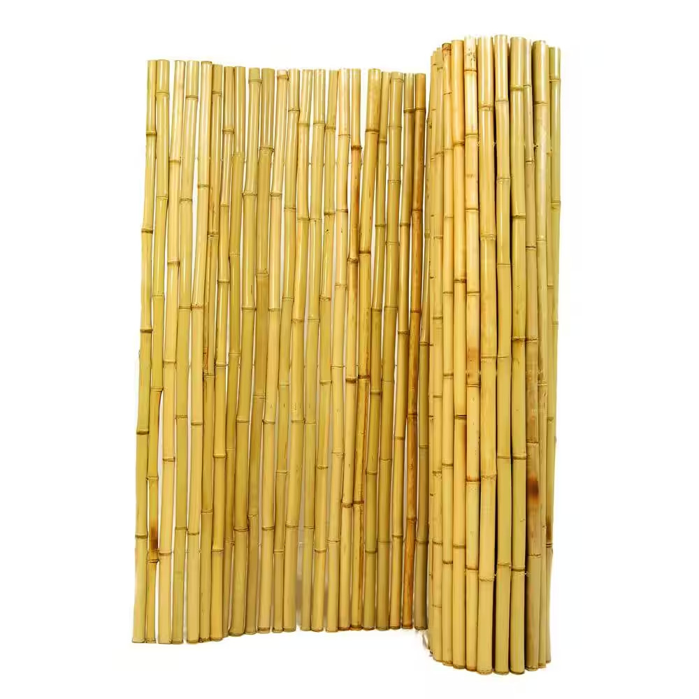 1 In. D X 6 Ft. H X 8 Ft. W Natural Bamboo Fence Decorative Rolled Fencing Panel 1 In. D X 6 Ft. H X 8 Ft. W Natural Bamboo Fence Decorative Rolled Fencing Panel