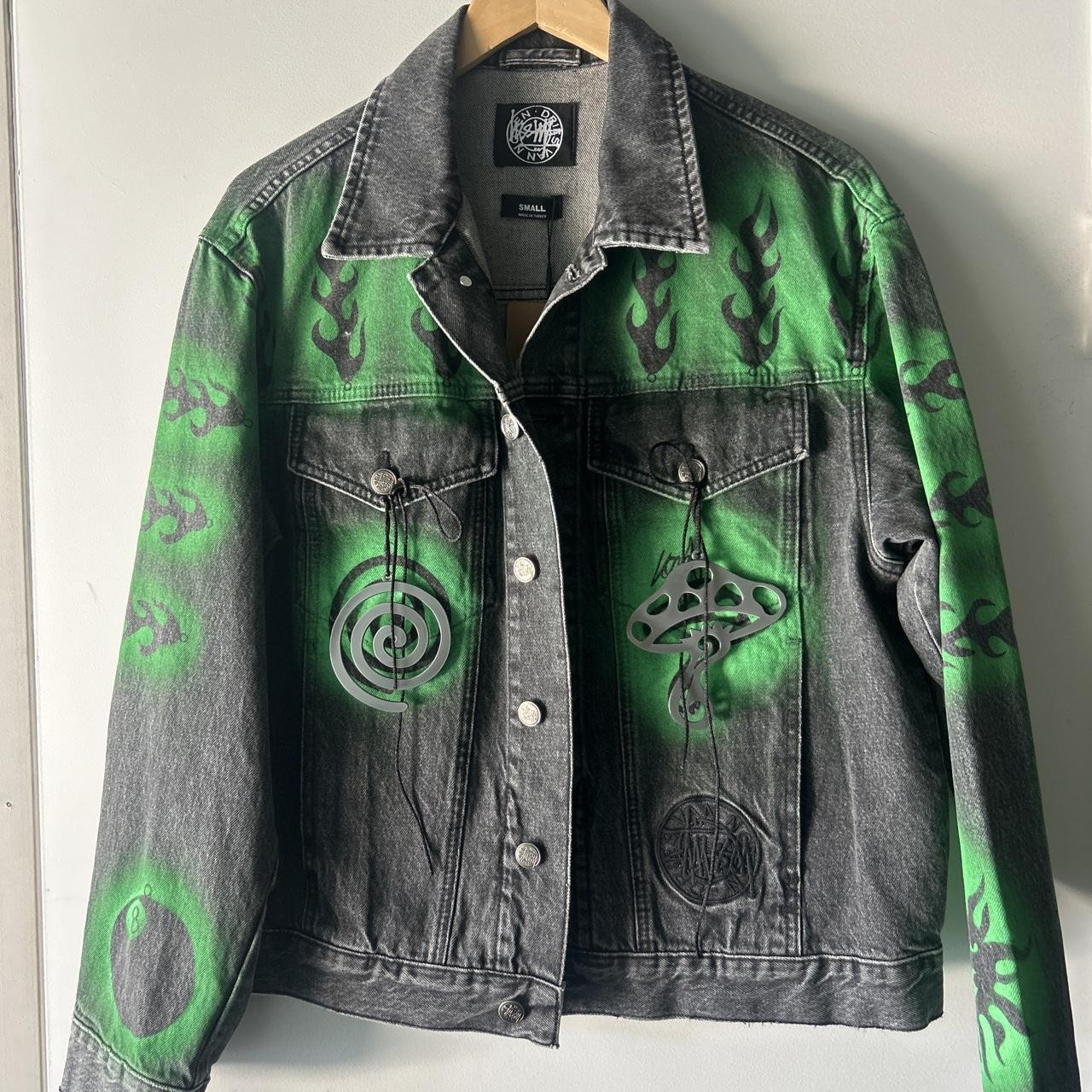 Green Black Stüssy Jackets S