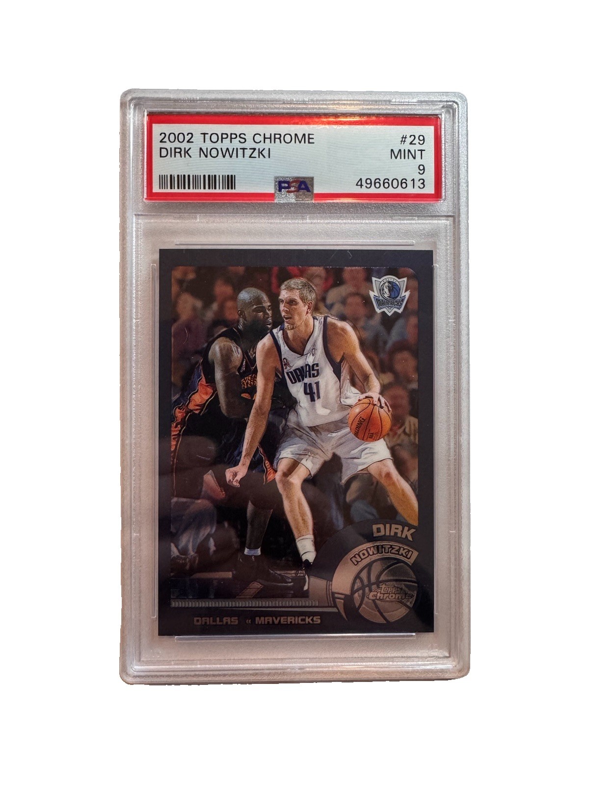2002 TOPPS CHROME #29 DIRK NOWITZKI Dallas Mavericks PSA 9 Mint HOF Low Pop 2002 TOPPS CHROME #29 DIRK NOWITZKI Dallas Mavericks PSA 9 Mint HOF Low Pop