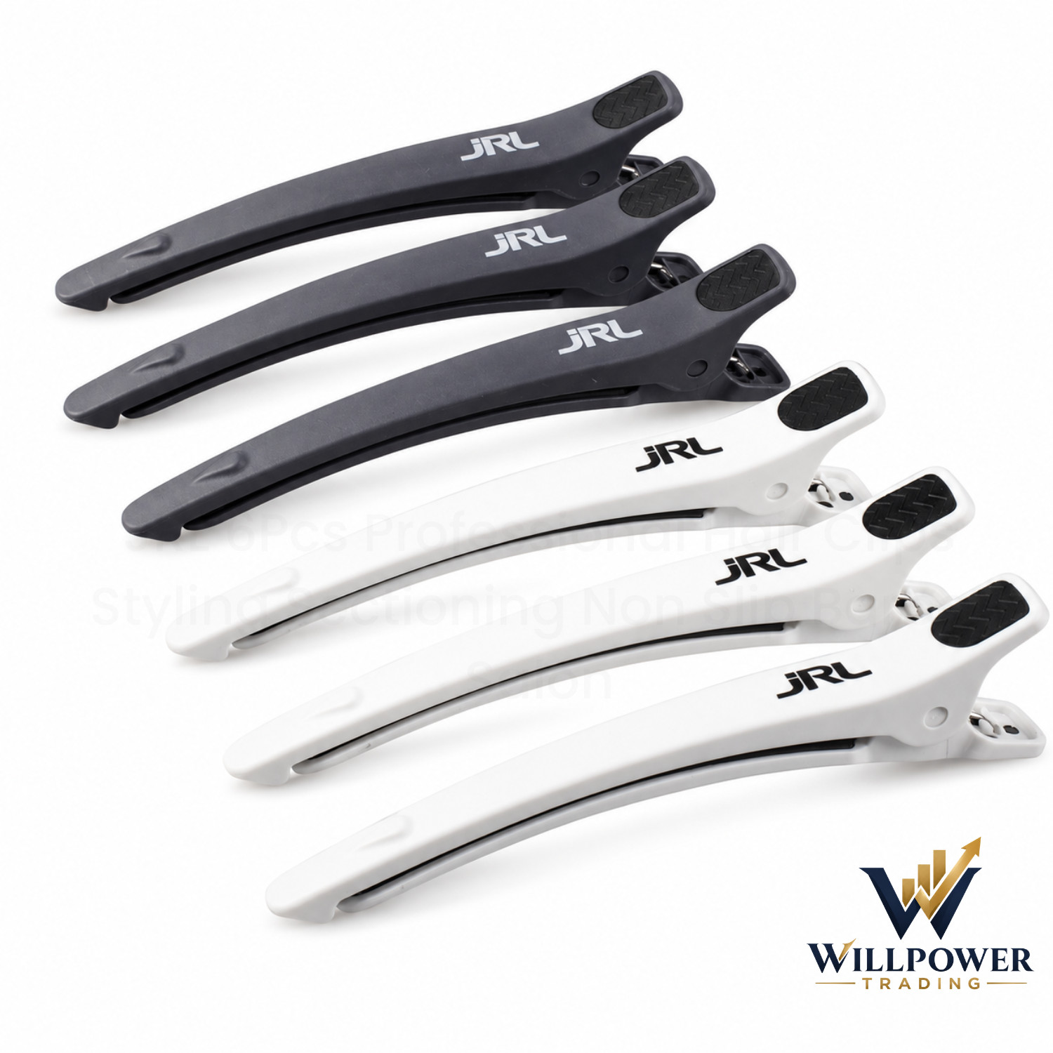 JRL 6Pcs Professional Hair Clips Styling Sectioning Non Slip Barber Salon JRL 6Pcs Professional Hair Clips Styling Sectioning Non Slip Barber Salon