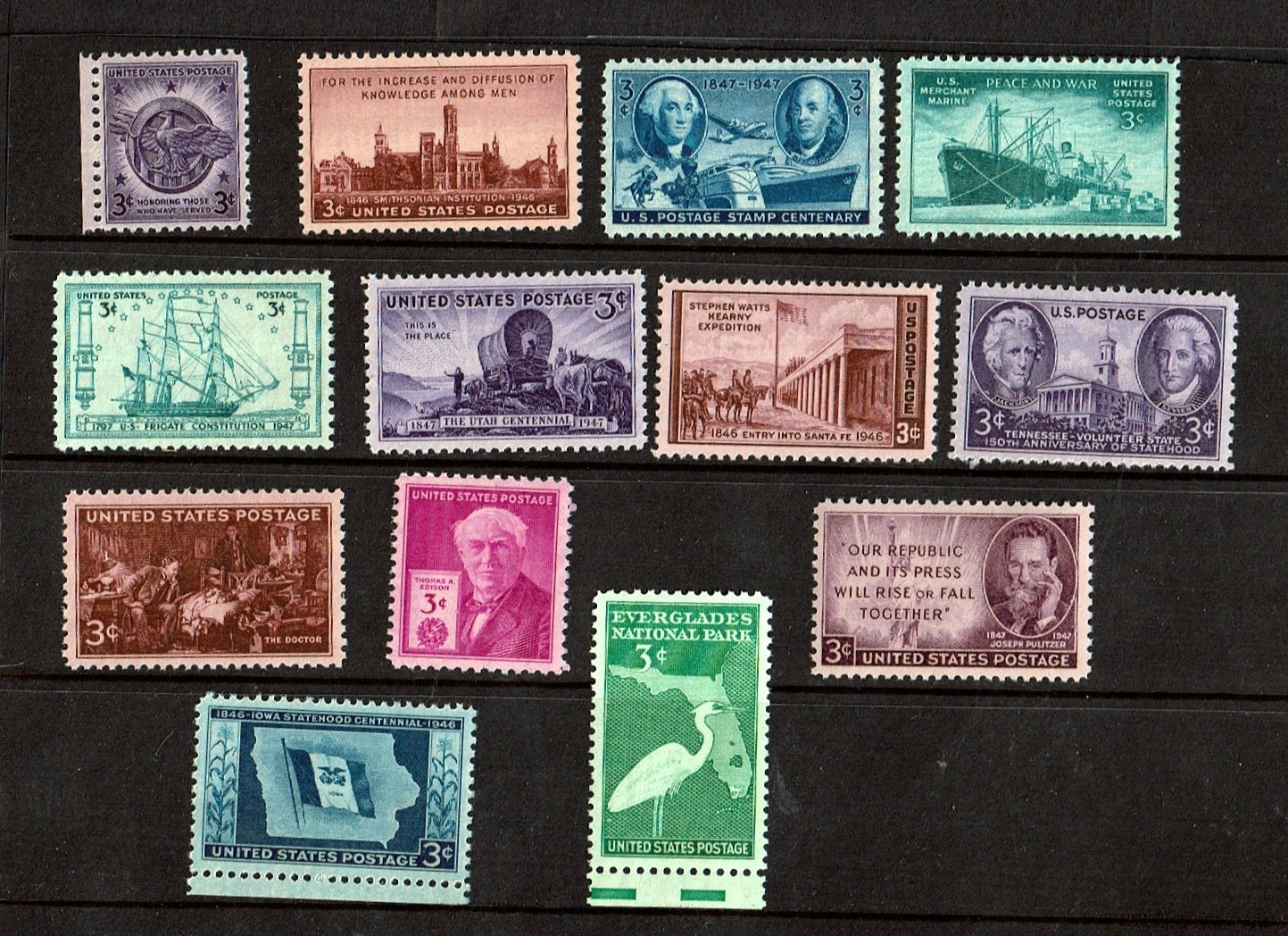 1946-47 U.S Commem COMPLETE SETS   Sc#939-47 #949-52 M/NH/OG Fresh